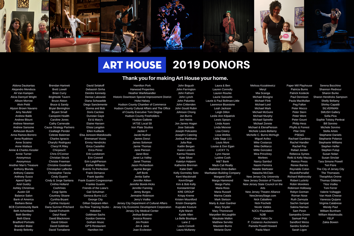 2019 Art House Productions Donors