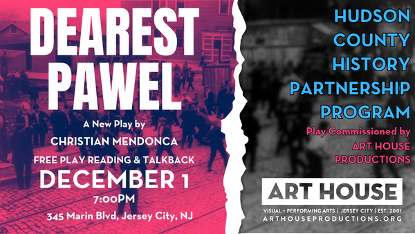 Art House Productions to present reading of "Dearest Pawel" by Christian Mendonça