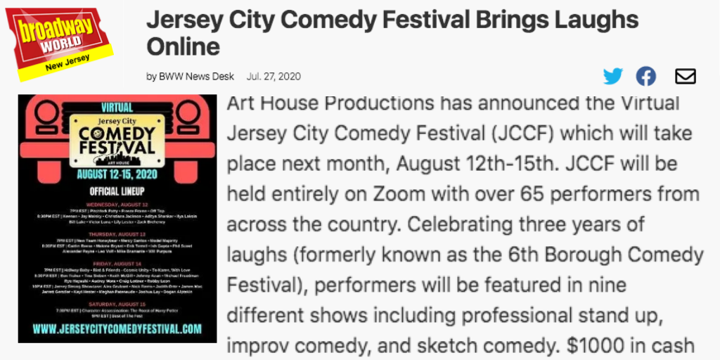Jersey City Comedy Festival Brings Laughs Online