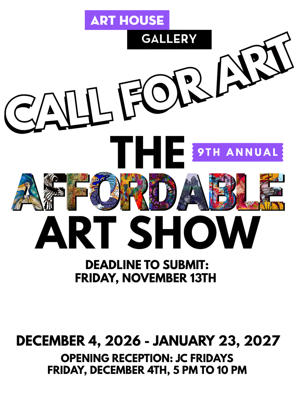 Call For Art: 9th Annual Affordable Art Show