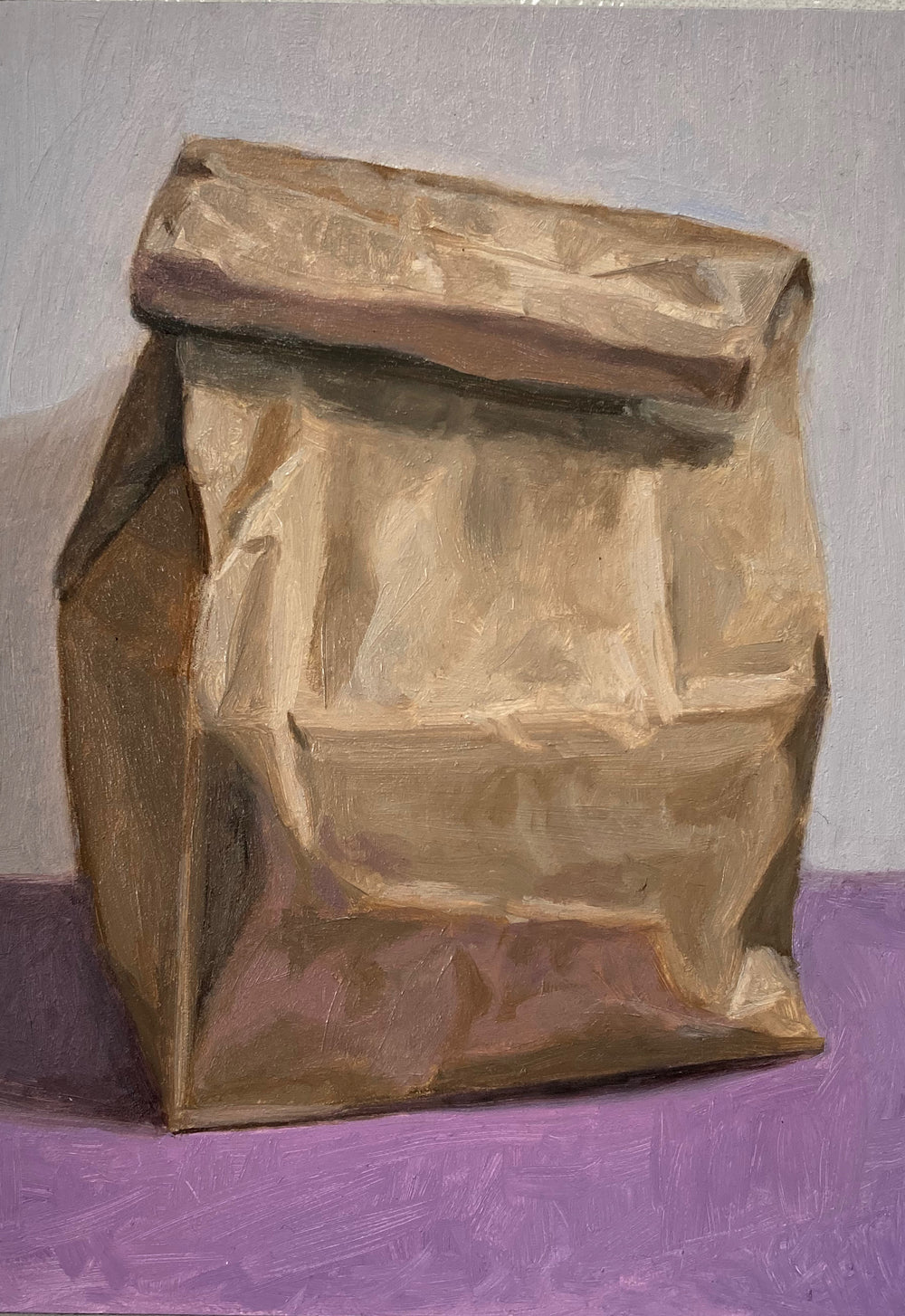painting of a brown paper bag