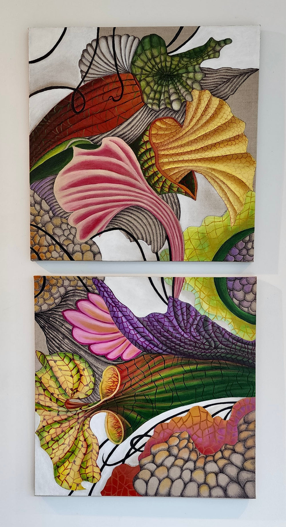 Diptych Exotic Sarracenia by Gordana Jerosimic (1953-2025)