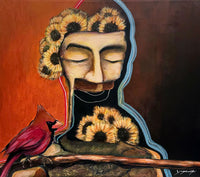 Death Mask with Cardinal by Hank Yaghooti