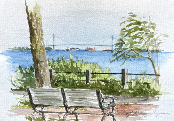 painting of the Verrazano Bridge