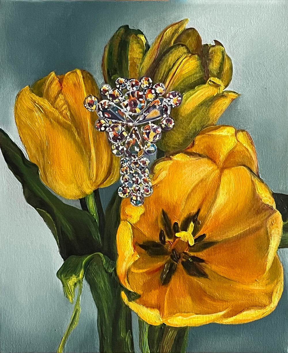 Yellow Tulip Corsage by Lisa Ficarelli-Halpern