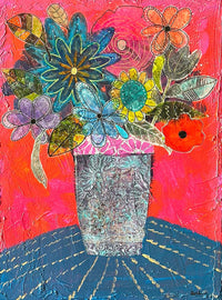 "Flowers In A Vase" (Orange) by Rekha Krishnamurthi