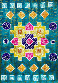 "Rangoli Graffiti" (gold) by Rekha Krishnamurthi