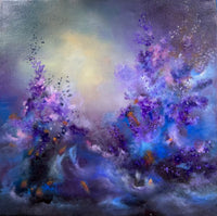 ethereal painting of flowers in the wind