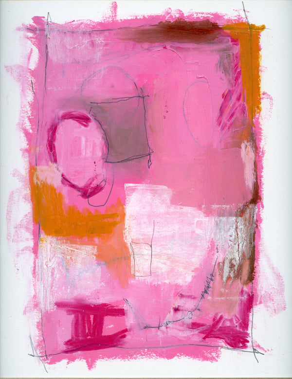 playful pink abstract painting