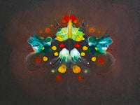 mixed media image of a glowing moth