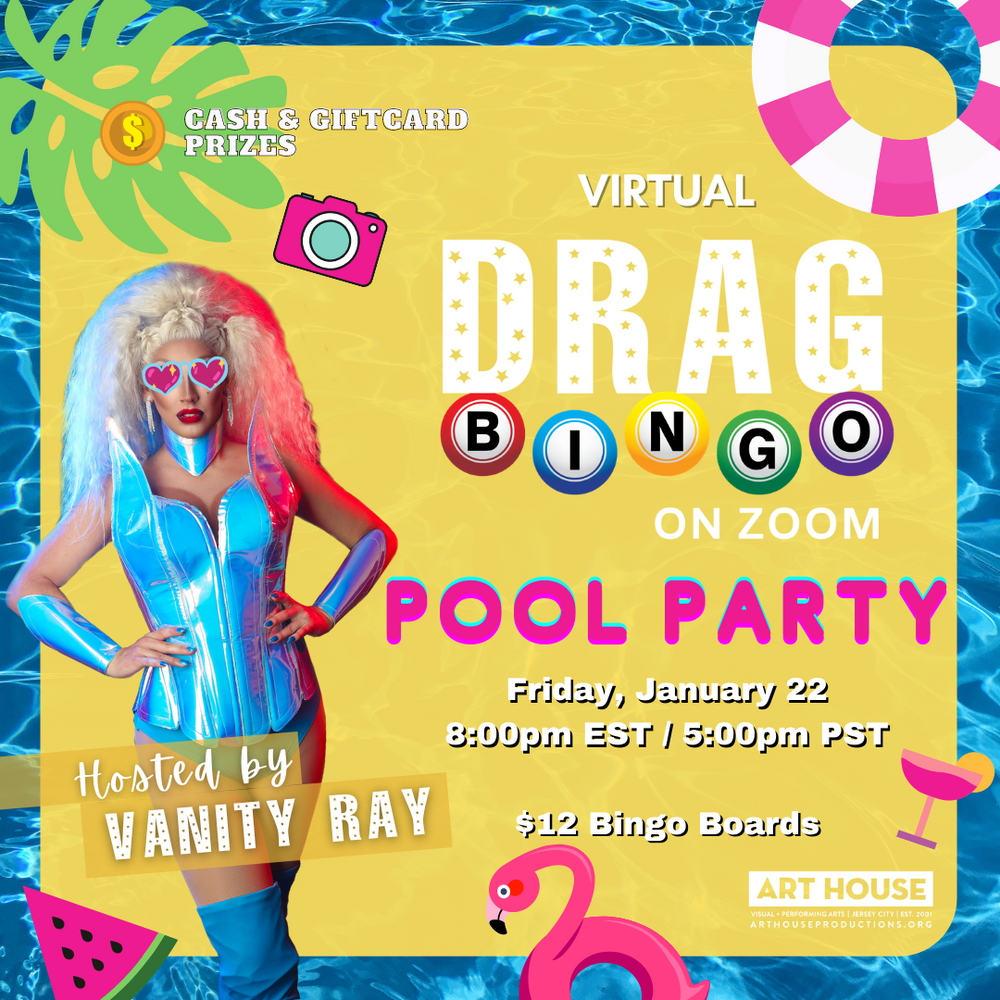 Virtual Drag Bingo with Vanity Ray - Fridays at 8pm EST, October 16, 2020 - March 19, 2021