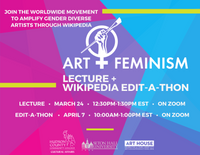 Art+Feminism Virtual Wikipedia Edit-A-Thon | Wednesday, April 7 from 10:00am-1:00pm EST