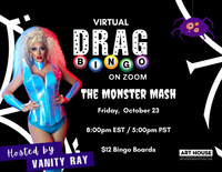 Virtual Drag Bingo with Vanity Ray - Fridays at 8pm EST, October 16, 2020 - March 19, 2021