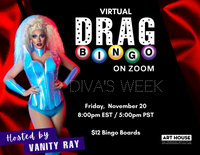 Virtual Drag Bingo with Vanity Ray - Fridays at 8pm EST, October 16, 2020 - March 19, 2021