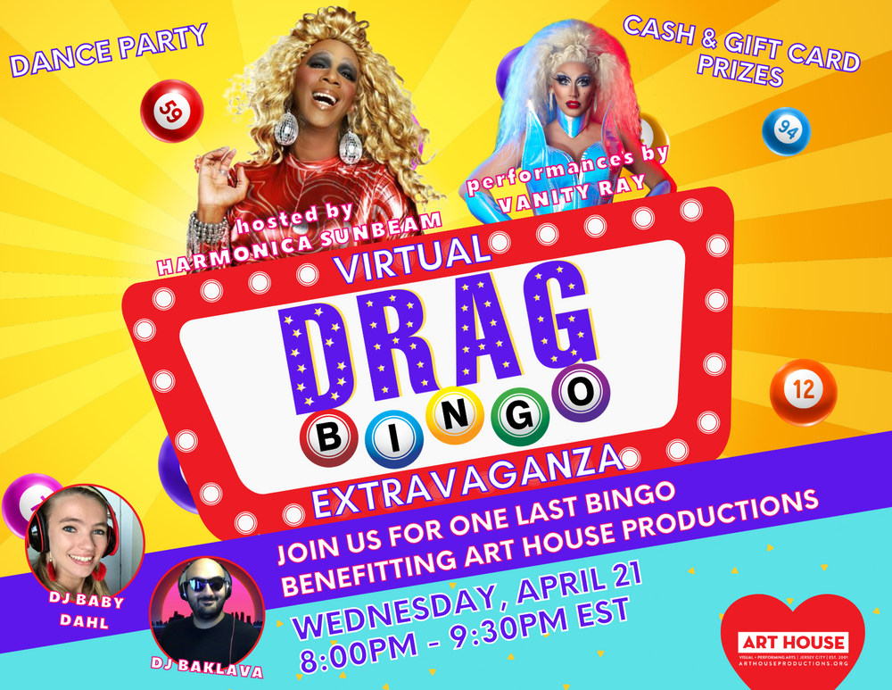 Virtual Drag Bingo Extravaganza - Wednesday, April 21 at 8:00pm EST