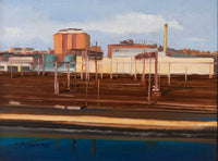 impressionistic landscape of the Hoboken train yards