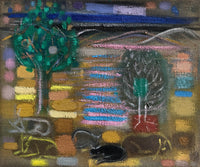 portrait of animals sleeping outside